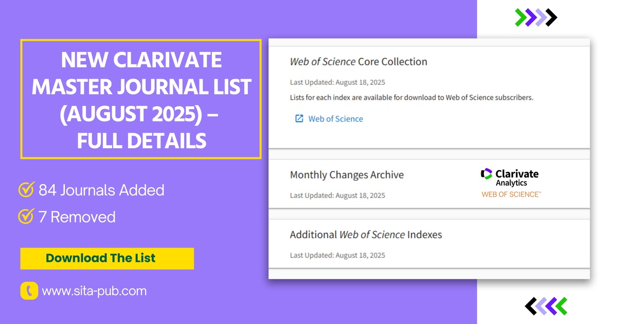 New Clarivate Master Journal List (August 2025) – Full Details