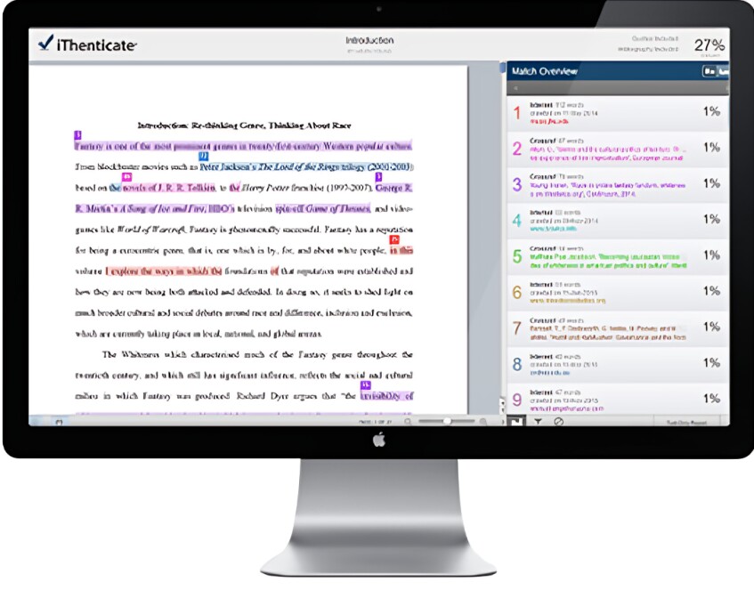 iThenticate plagiarism checking tool