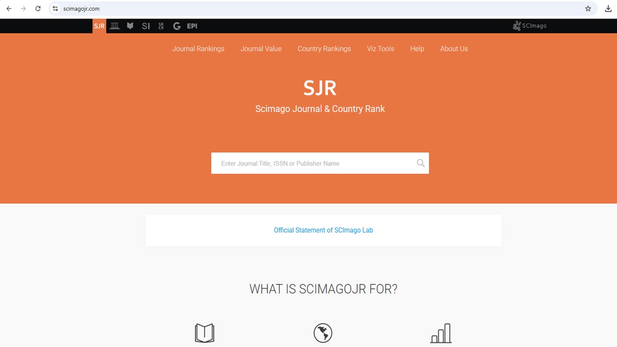 SCImago Journal Rank Website