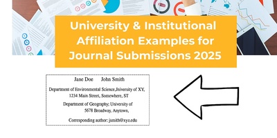 University & Institutional Affiliation Examples for Journal Submissions 2025